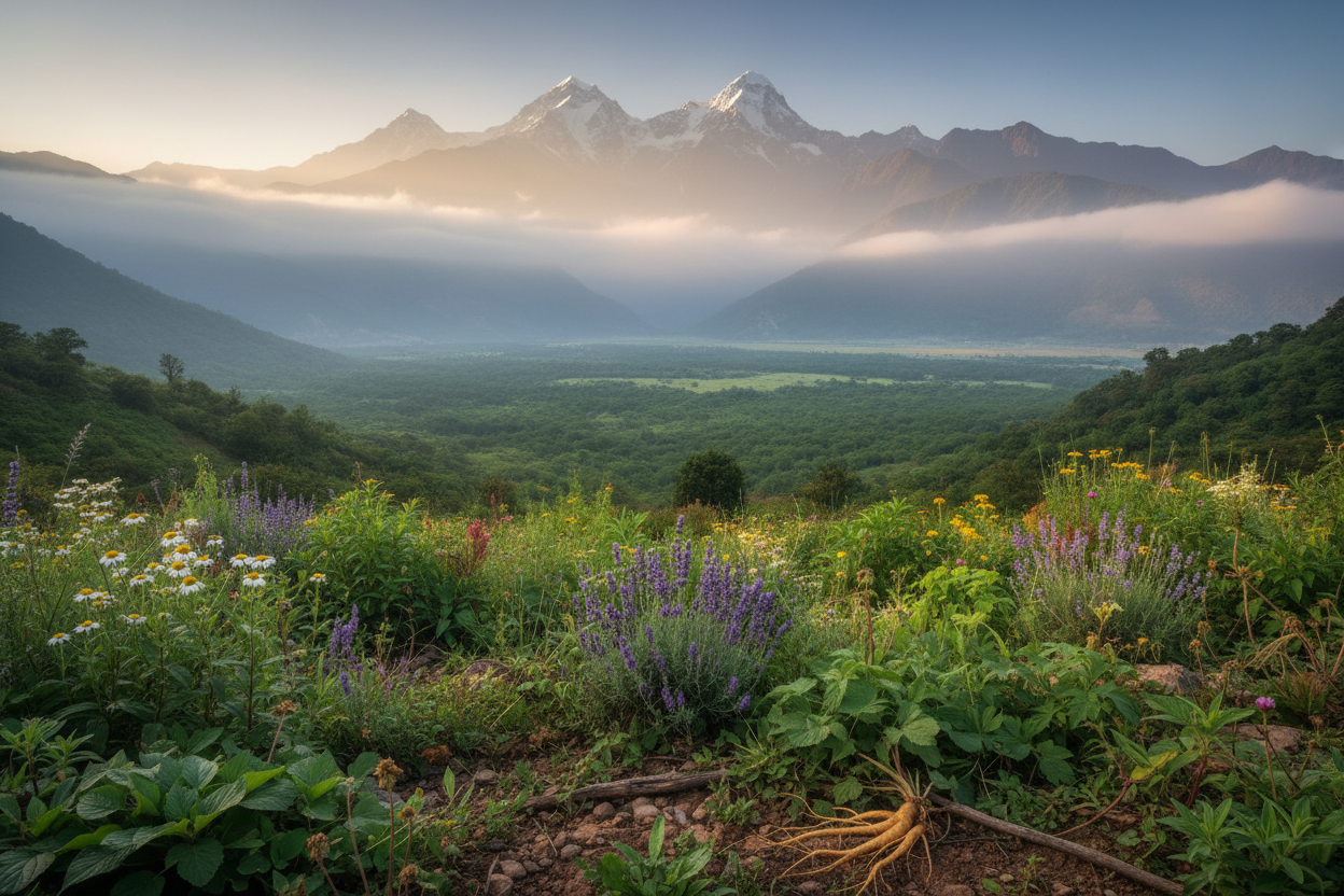 a nice herbal organic type of background Himalaya mountains etc