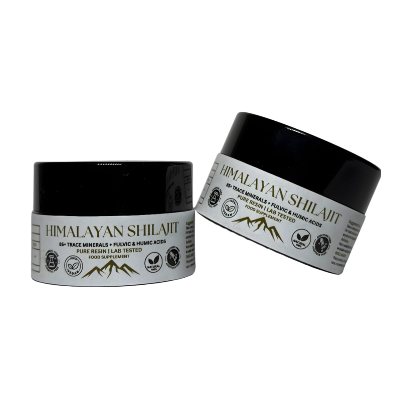 Himalayan Shilajit resin jar, 100% pure and authentic natural supplement for energy and vitality